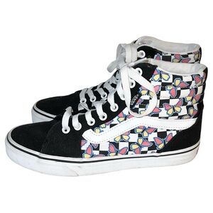 Vans Fillmore Hi Top Shoes Women’s Size 8 Black Checkerboard Butterfly Skate